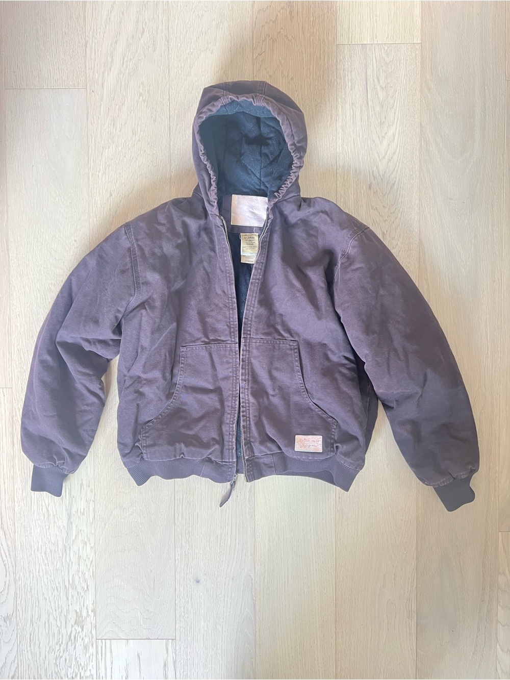 Brown Hooded Work Jacket - Classic Canvas Bomber